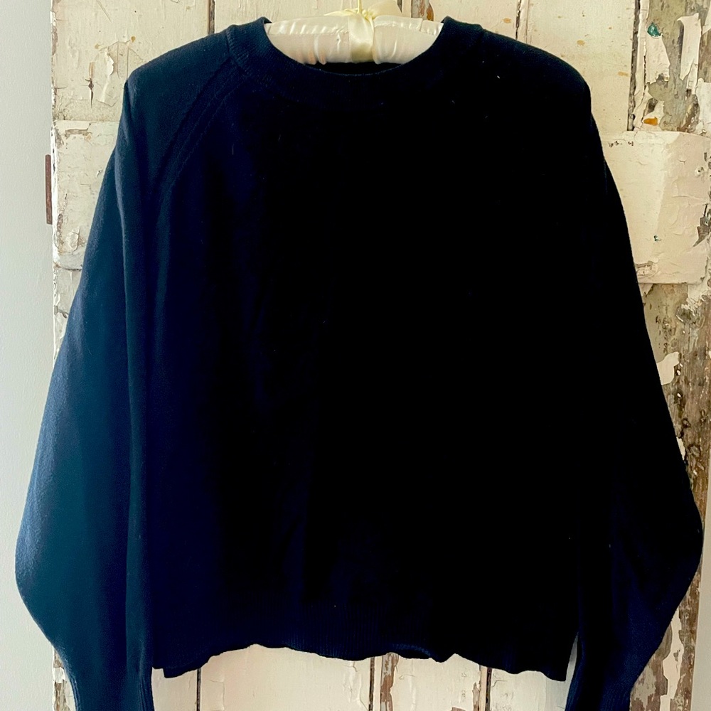 Classic Black Cotton Sweater, Size XL